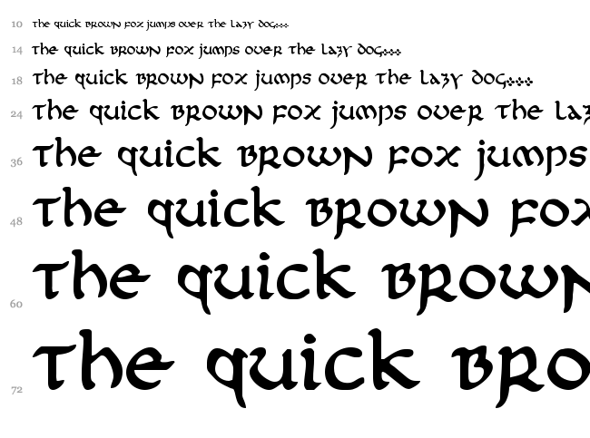 First Order font waterfall