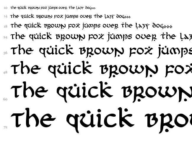 First Order font waterfall