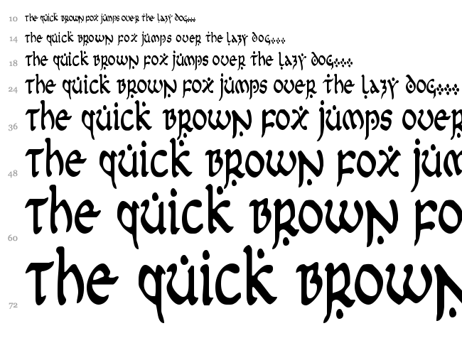 First Order font waterfall