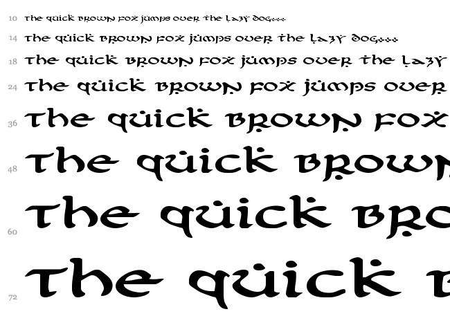 First Order font waterfall