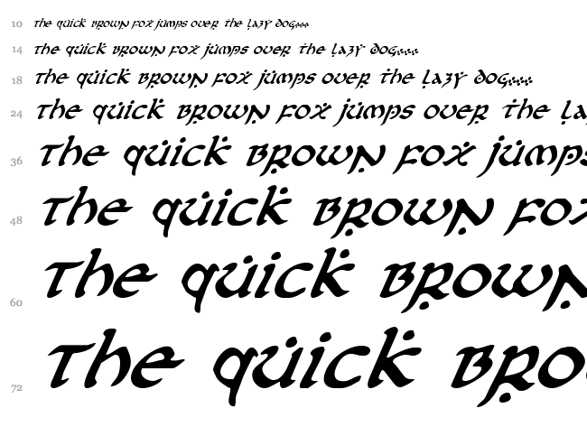 First Order font waterfall