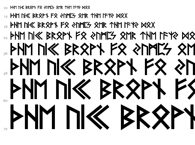Futhark AOE font waterfall