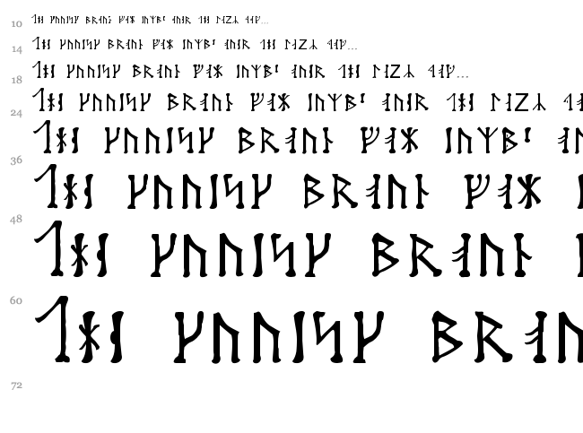 Futharken font waterfall