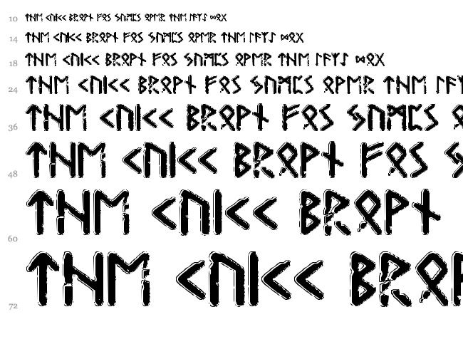 Gunfjaun Runic font waterfall