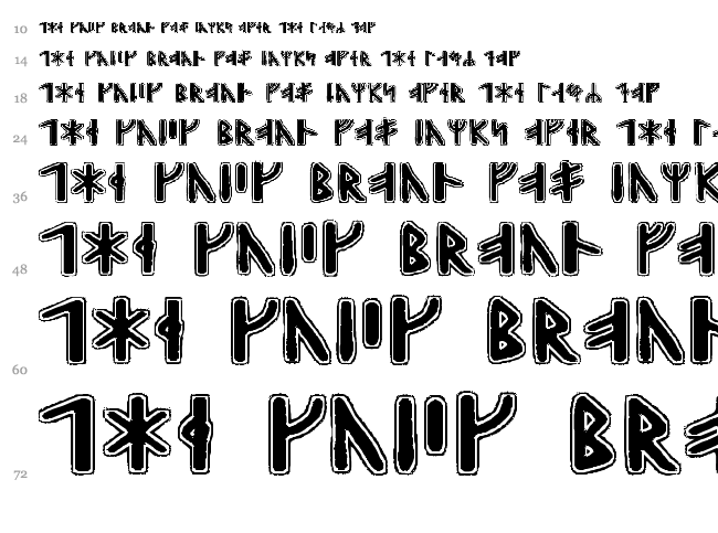 Gunnar Runic font waterfall