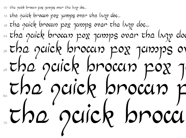 Half-Elven font waterfall