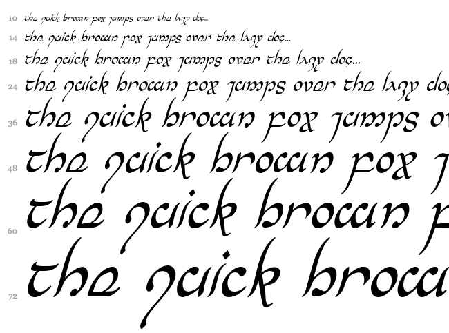 Half-Elven font waterfall