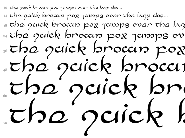 Half-Elven font waterfall