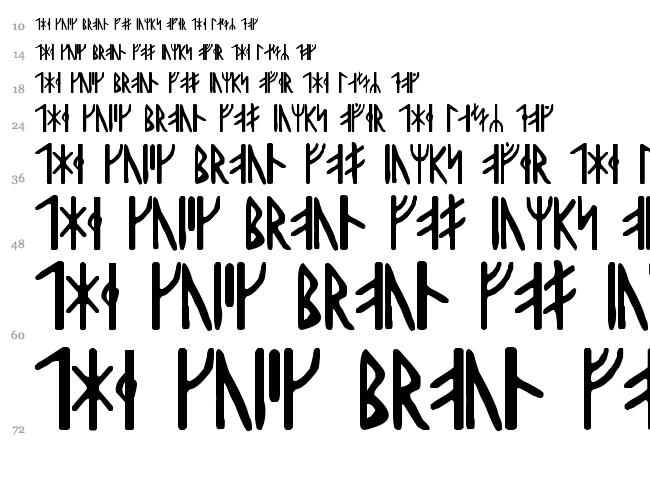Harald Runic font waterfall