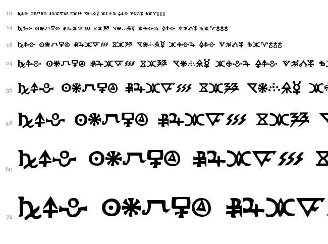 Hermetic Spellbook font waterfall
