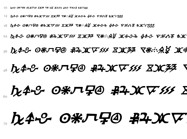 Hermetic Spellbook font waterfall