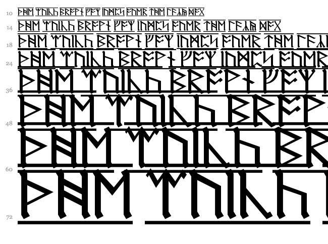 Germanic + Dwarf + AngloSaxon font waterfall