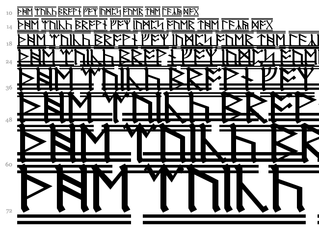 Germanic + Dwarf + AngloSaxon font waterfall