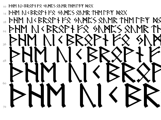 Germanic + Dwarf + AngloSaxon font waterfall