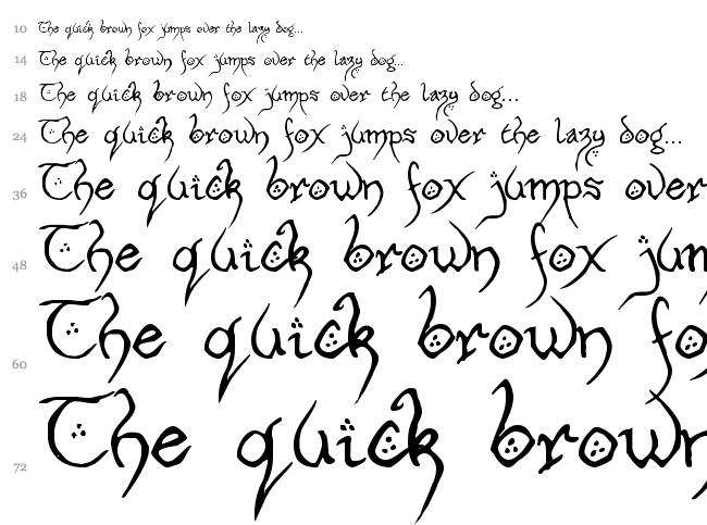 Hobbiton font waterfall