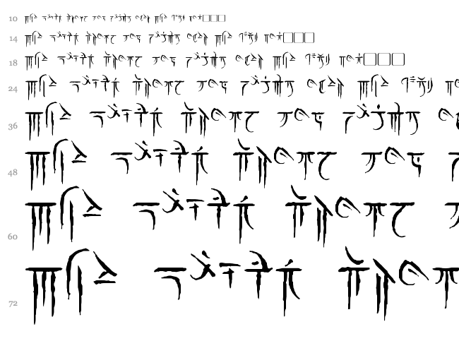 Iokharic font waterfall