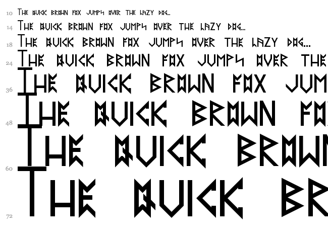 Latin Runes font waterfall