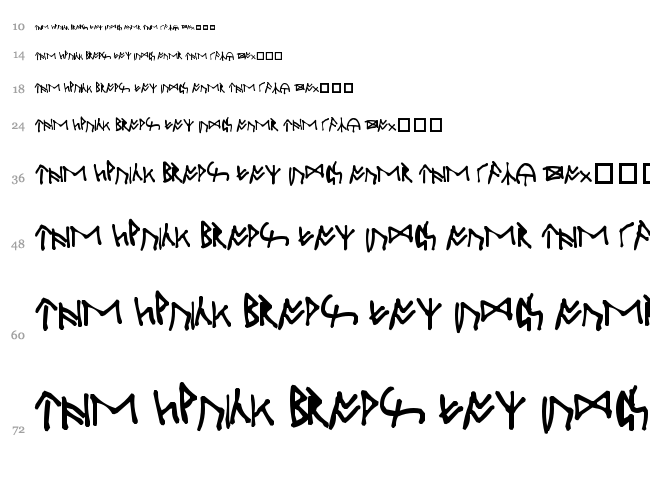 Oxford Runes font waterfall