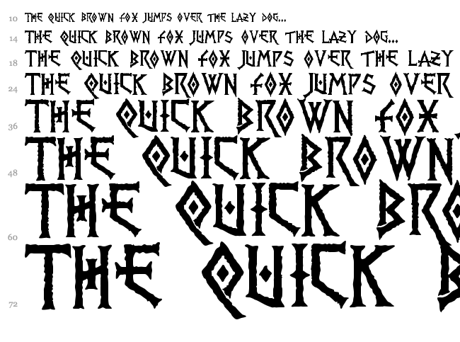PR Viking font waterfall