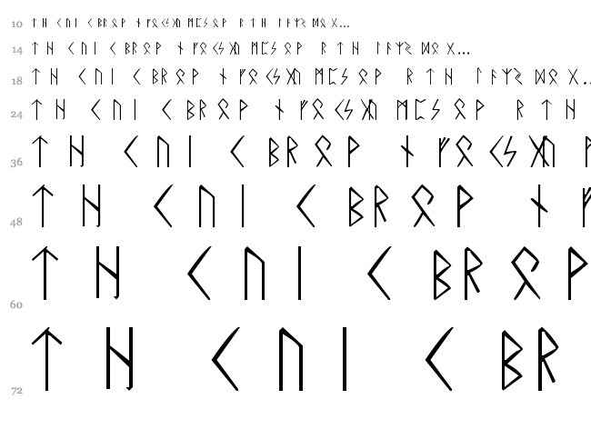 Rune font waterfall
