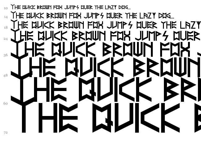 Runelike font waterfall