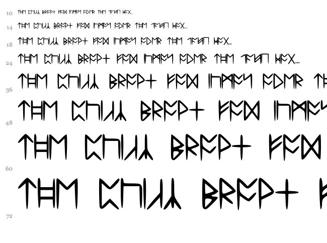 Standard Celtic Rune font waterfall
