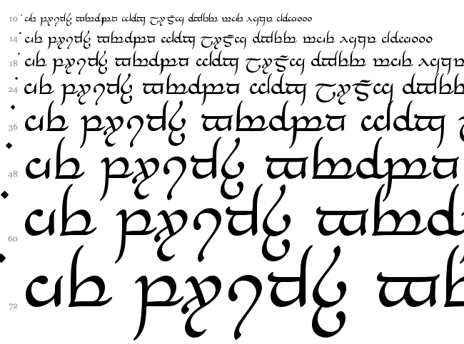 Tengwar Annatar font waterfall