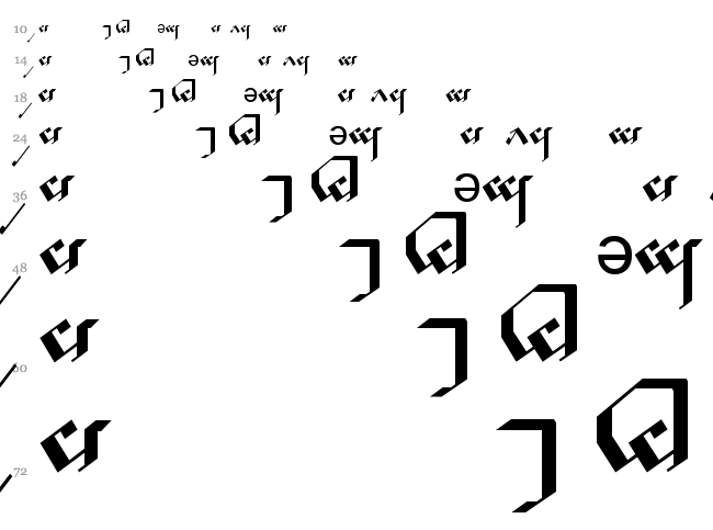 Tengwar Noldor font waterfall