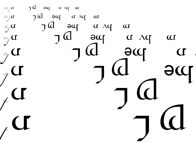 Tengwar Quenya font waterfall