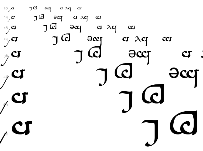 Tengwar Sindarin font waterfall