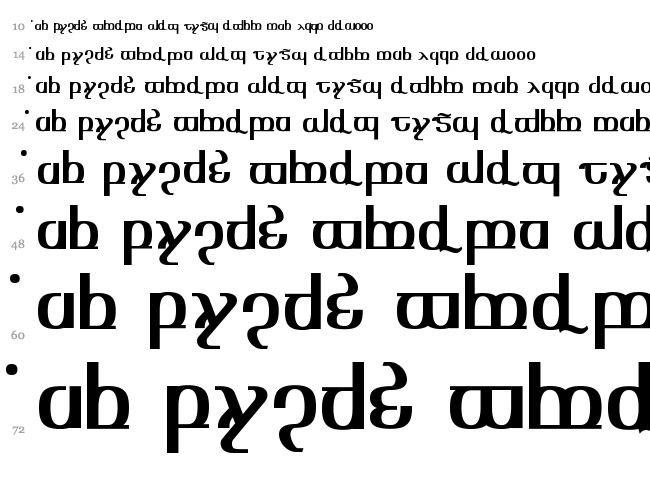 Tengwar Optime Diagon font waterfall