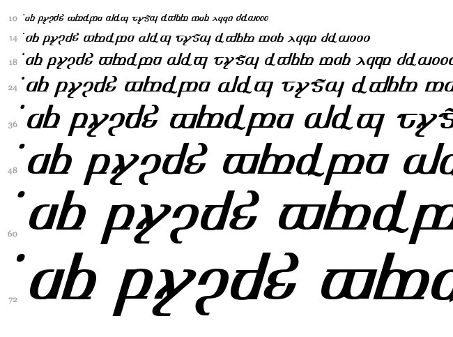 Tengwar Optime Diagon font waterfall
