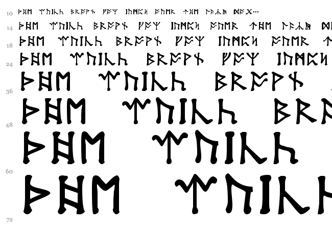 Tolkien Dwarf Runes font waterfall