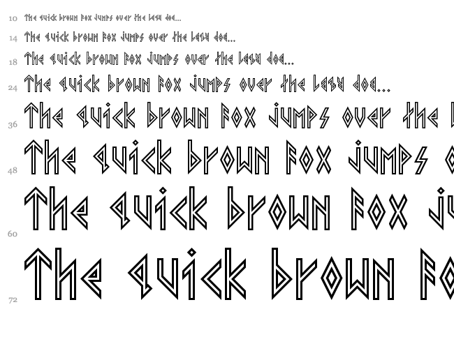 Viking Younger Runes font waterfall