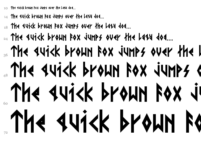 Viking Younger Runes font waterfall