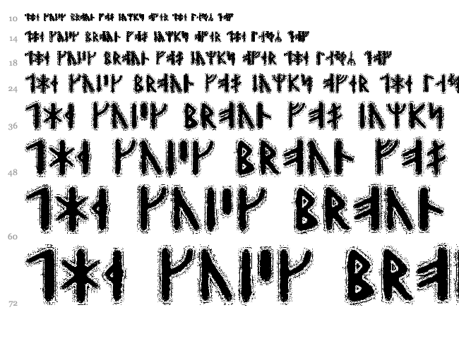Yggdrasil Runic font waterfall