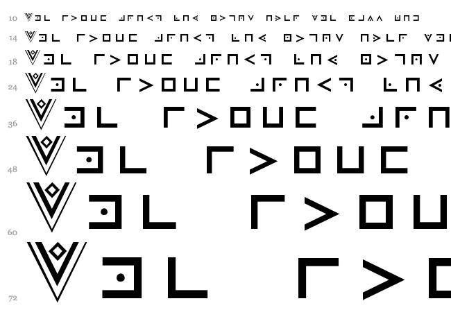 FAM-Code font waterfall