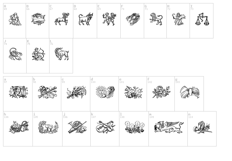 Jahreskreis font map