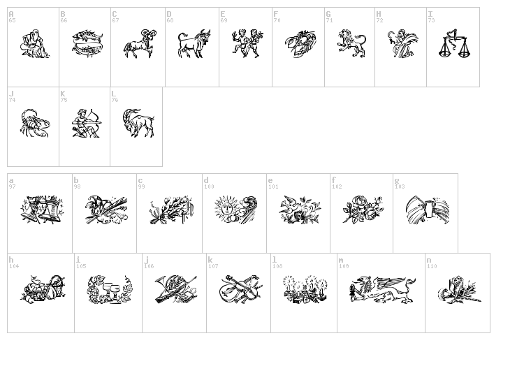 Jahreskreis font map