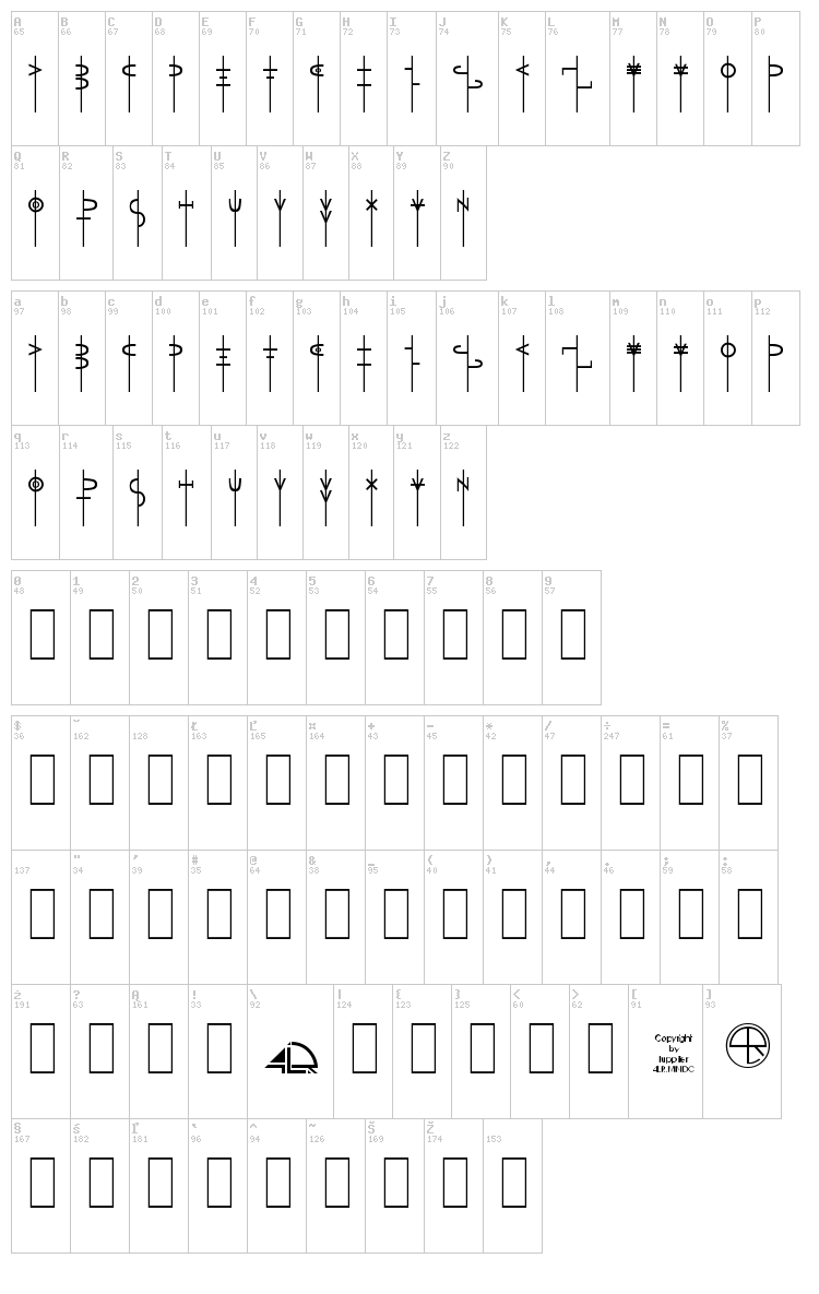 LR Talisman font map