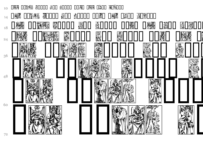 Marseille Tarot font waterfall