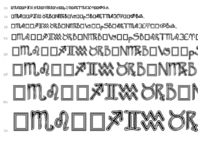 Widget font waterfall