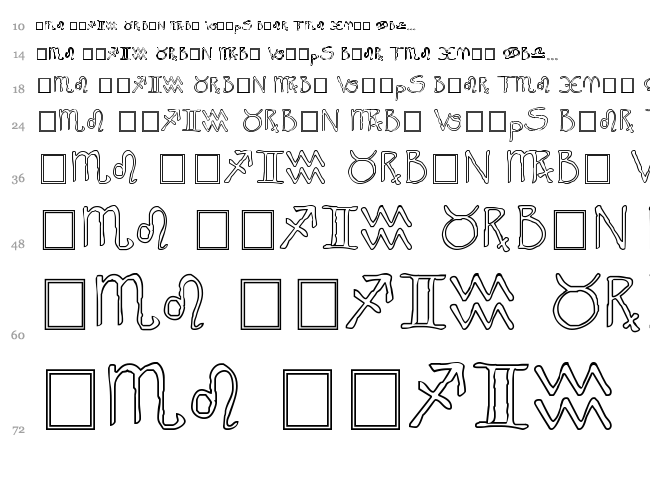 Widget font waterfall