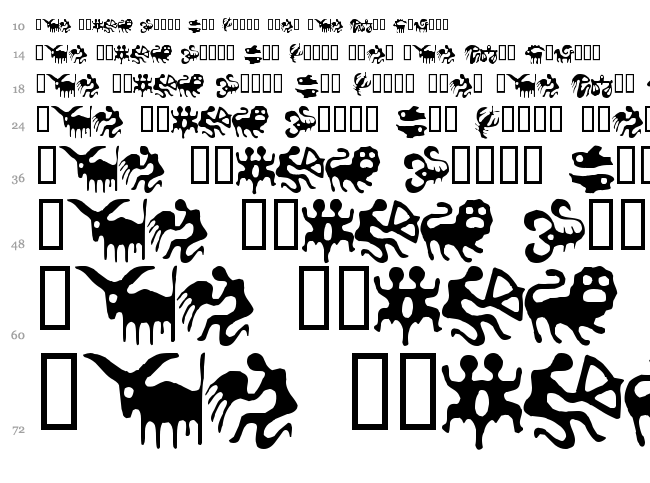 Zodiac font waterfall