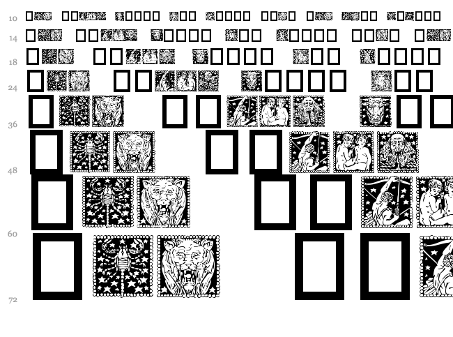 Zodiac 02 font waterfall