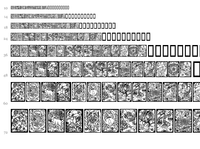 Zodiac font waterfall