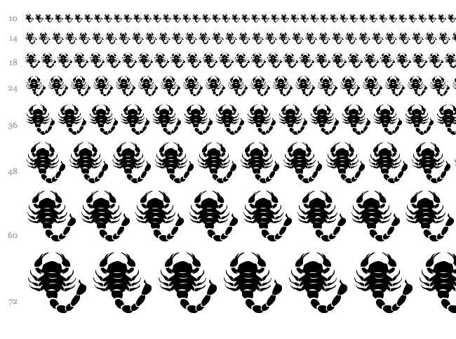 Zodiac Nice font waterfall
