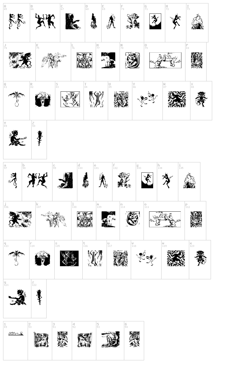 Devils font map
