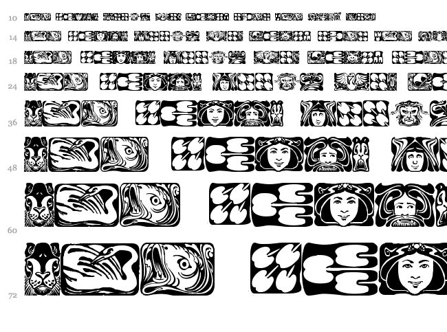 Jugendstil Ornamente font waterfall