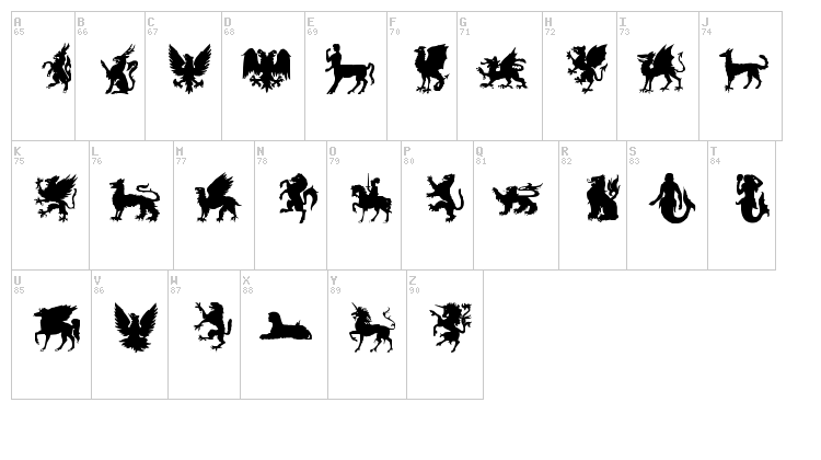 LP Myth font map